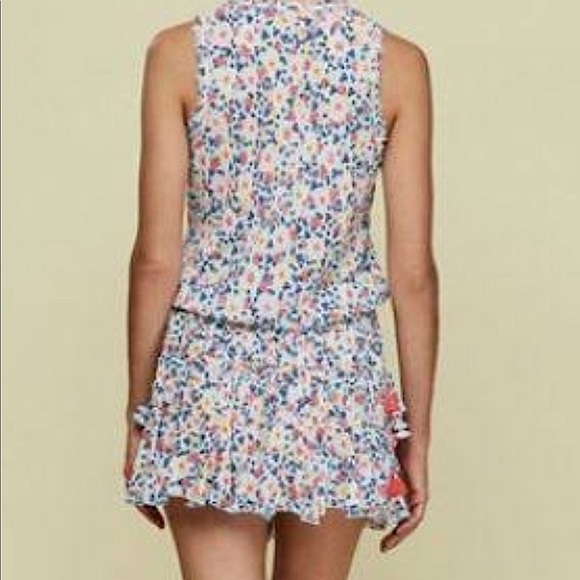 Poupette St. Barth Floral Mini Dress - Blue and Pink - Picture 12 of 12